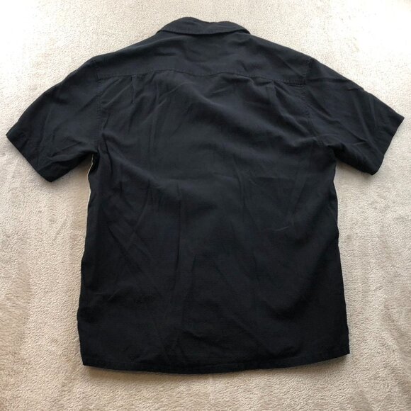 J. Campbell Mens Shirt Medium Short Sleeve Silk Blend Button-Up Casual Beige - Picture 9 of 9